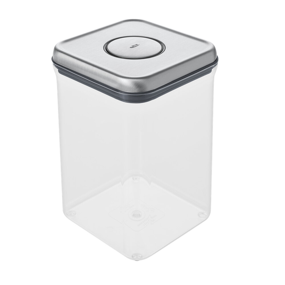 OXO 3106300 4 Qt. SteeL POP Square Container with Stainless Steel POP Lid