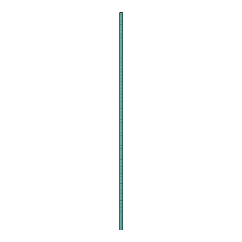A long thin metal pole with a teal tip.