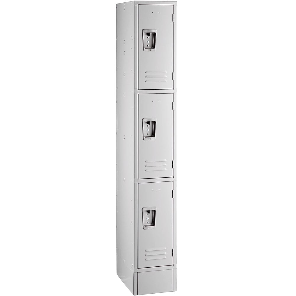 Regency Space Solutions Gray 12 inch x 18 inch x 78 inch Single, 3 Tier Locker with Recessed Stainless Steel Handle