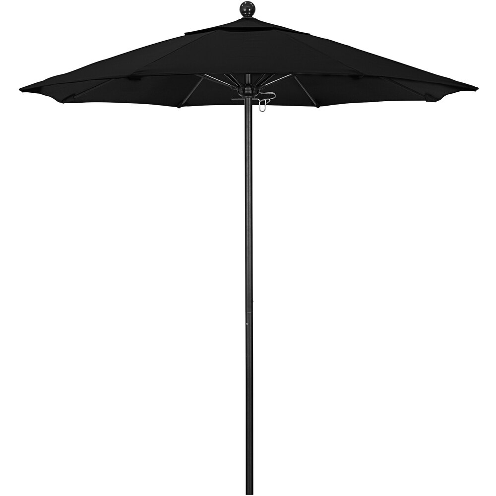 California Umbrella ALTO 758 OLEFIN Venture 7 1/2' Round Push Lift Umbrella with 1 1/2" Black