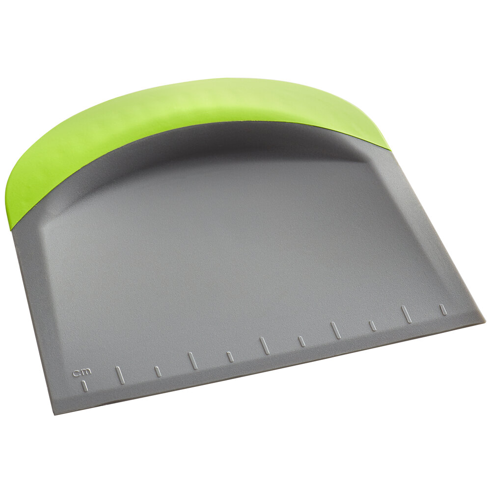 Gray Plastic Dough Scraper w/ Silicone Handle (4 1/2" x 4 1/4")