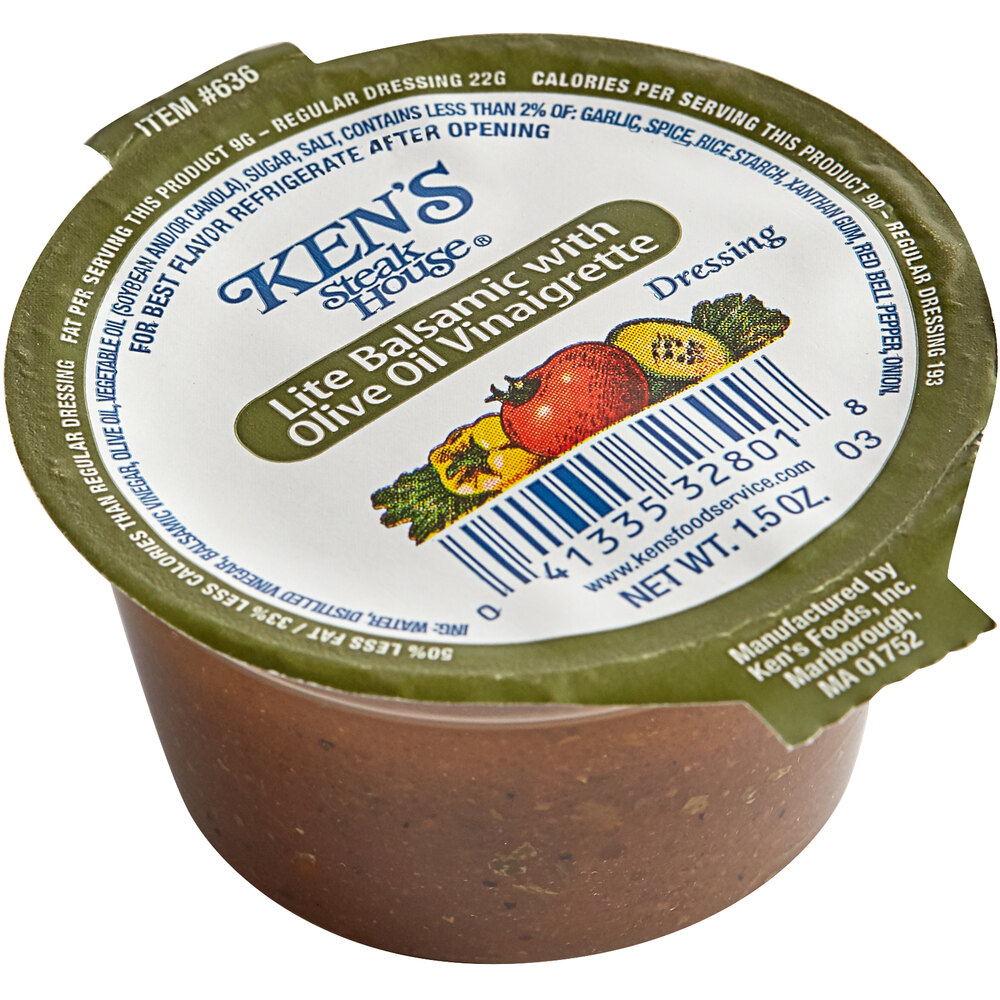 Ken's Foods 1.5 oz. Lite Balsamic with Olive Oil Vinaigrette Dressing