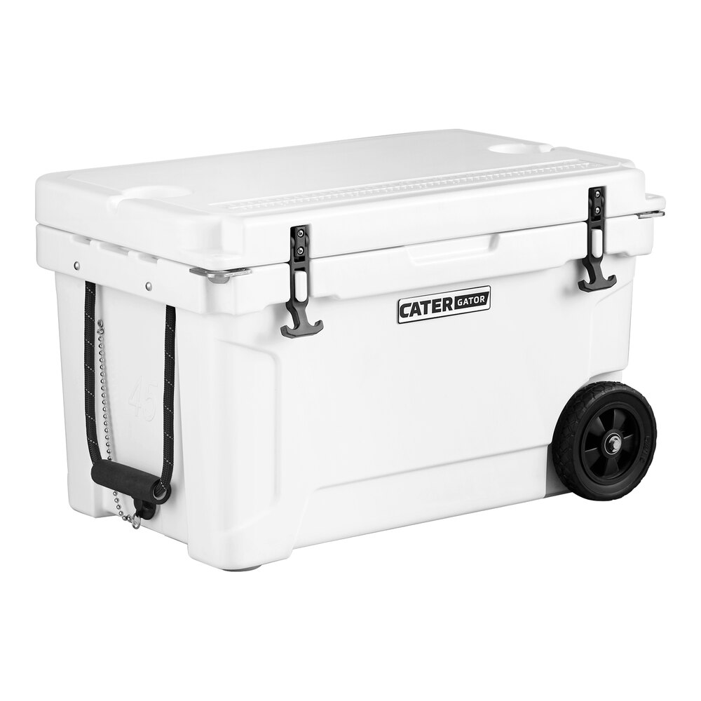 CaterGator CG45WHW White 45 Mobile Rotomolded Outdoor Cooler