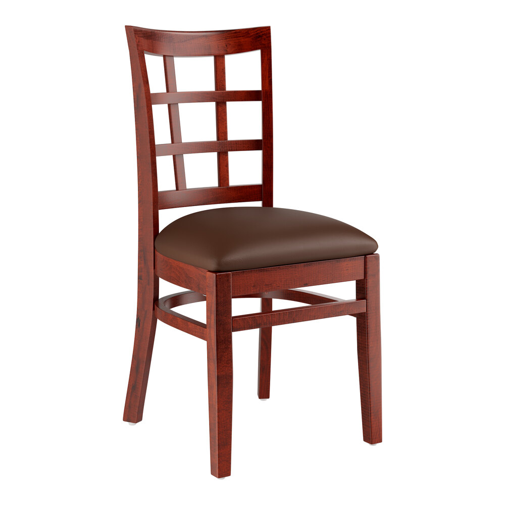Lancaster Table & Seating Mahogany Finish Wood Window Back Chair with ...