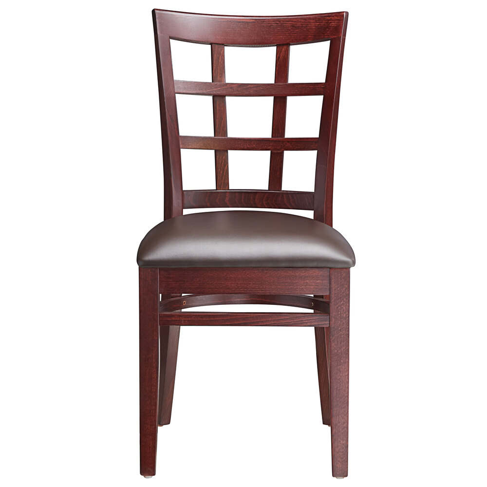 Lancaster Table & Seating Mahogany Finish Wood Window Back Chair with ...