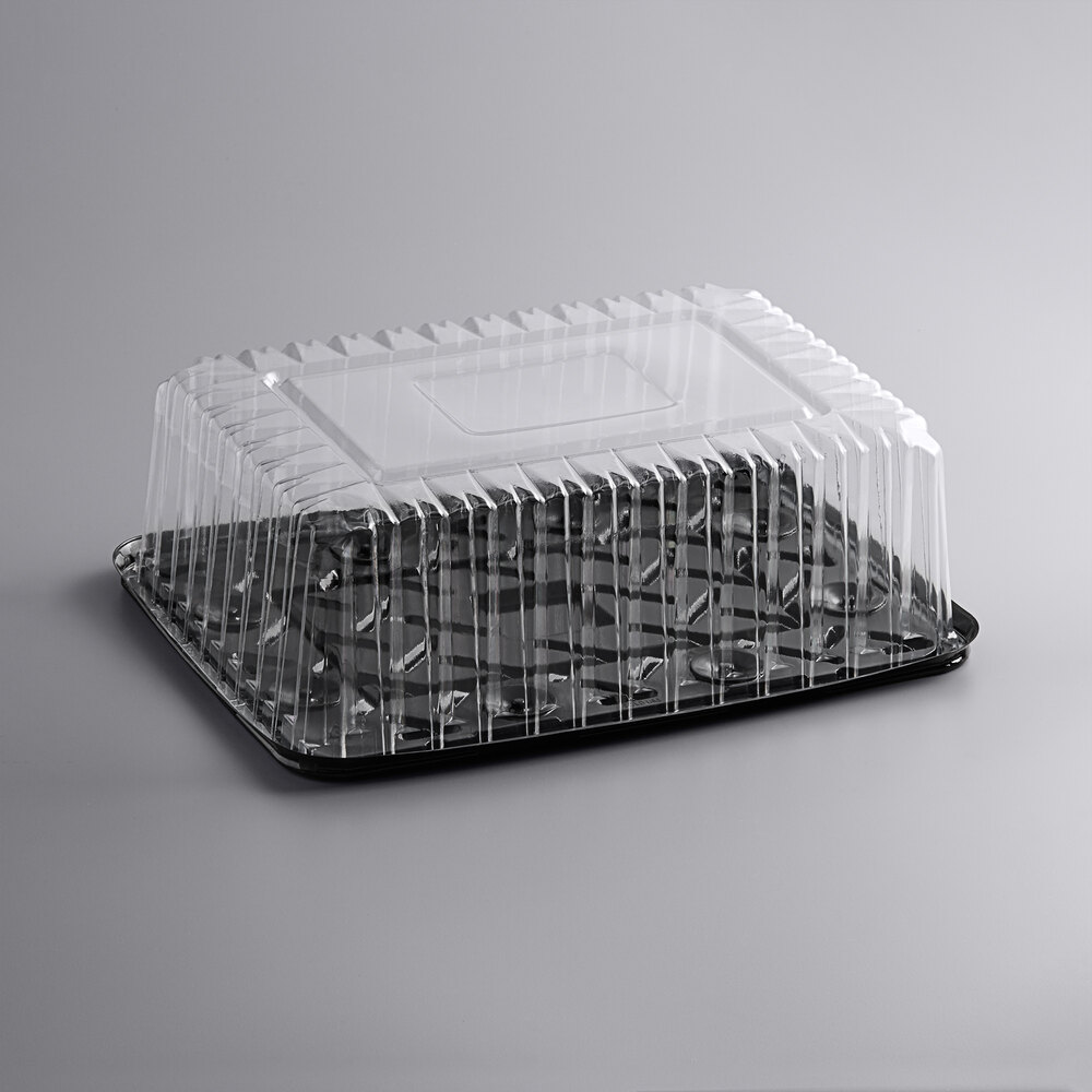Choice 1/4 Size High Dome Sheet Cake Display Container with Clear Dome ...