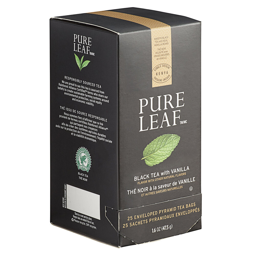 Pure Leaf Black Tea with Vanilla Pyramid Tea Sachets 25/Box