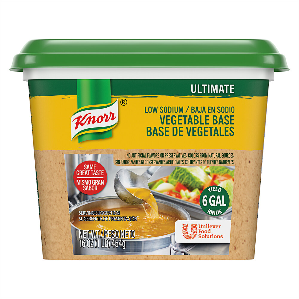 Knorr 1 lb. Ultimate Low Sodium Vegetable Bouillon Base 6/Case