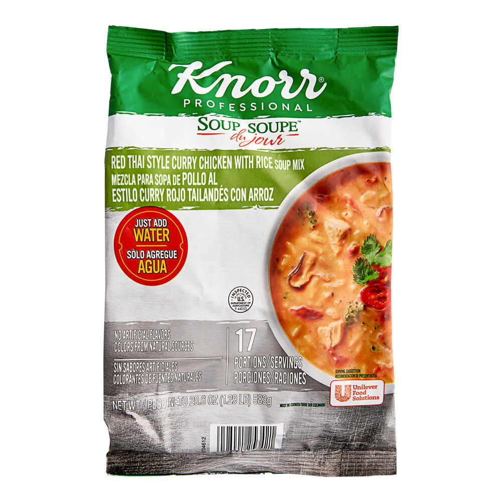 Knorr Soup du Jour Thai Red Chicken Curry w/ Rice Soup Mix 20.6 oz 4/Case