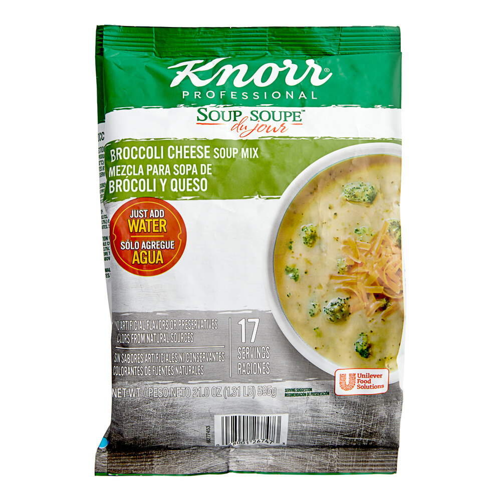 Knorr 21 oz. Soup du Jour Broccoli Cheese Soup Mix 4/Case