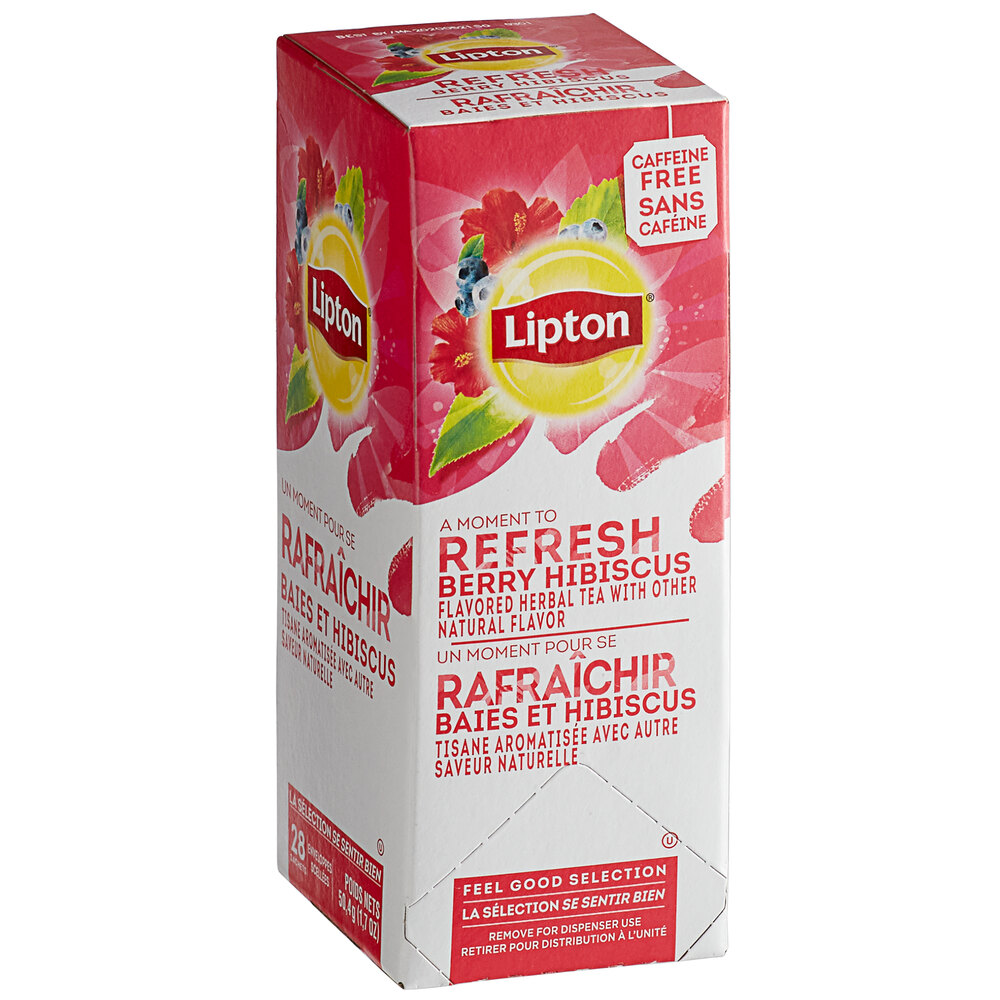 Lipton Berry Hibiscus Herbal Tea Bags 28/Box