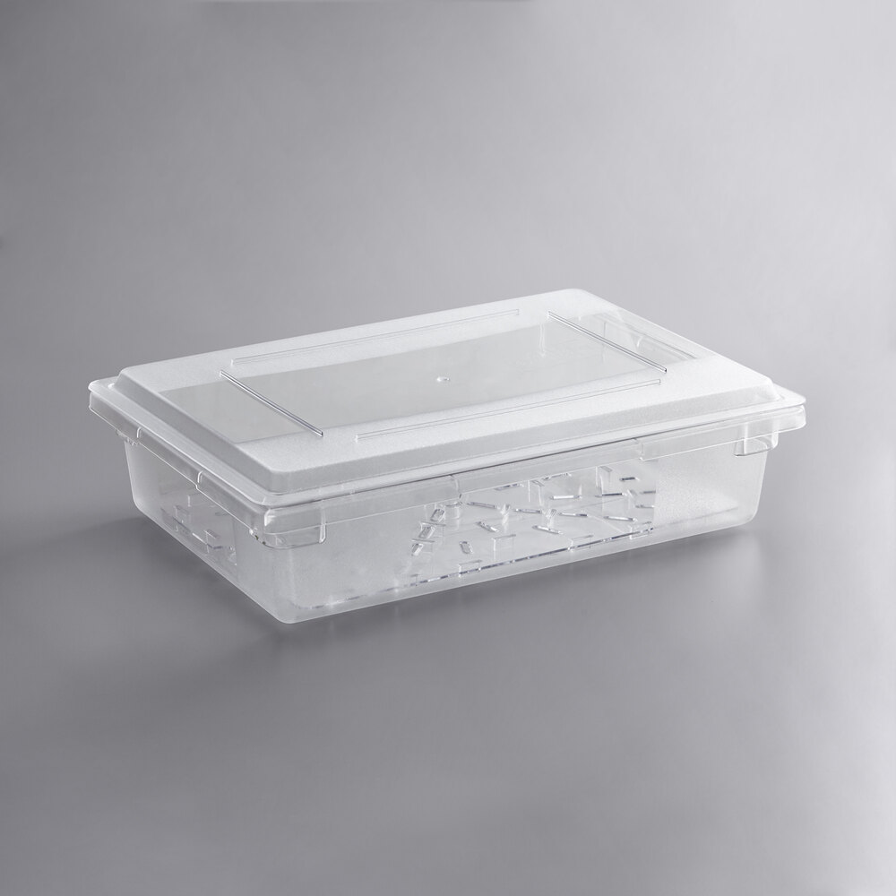 2-Pack 5 Gallon Polycarbonate Food Storage Boxes - Clear, 18x12 Inch, Dishwasher & Freezer Safe For Kitchen Or Restaurant