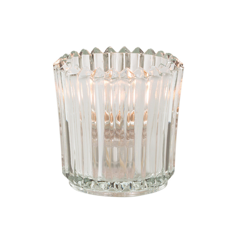 Hollowick 5228C Clear Glass Ribbed Tealight