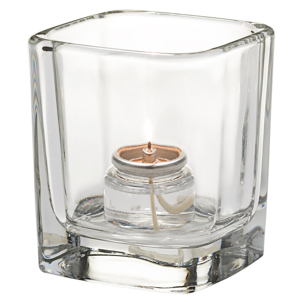 Hollowick 6505C Tetra Clear Glass Square Votive