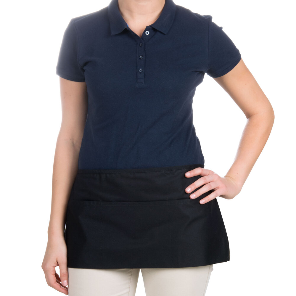 Choice 12" x 26" Black Waist Apron staurantStore
