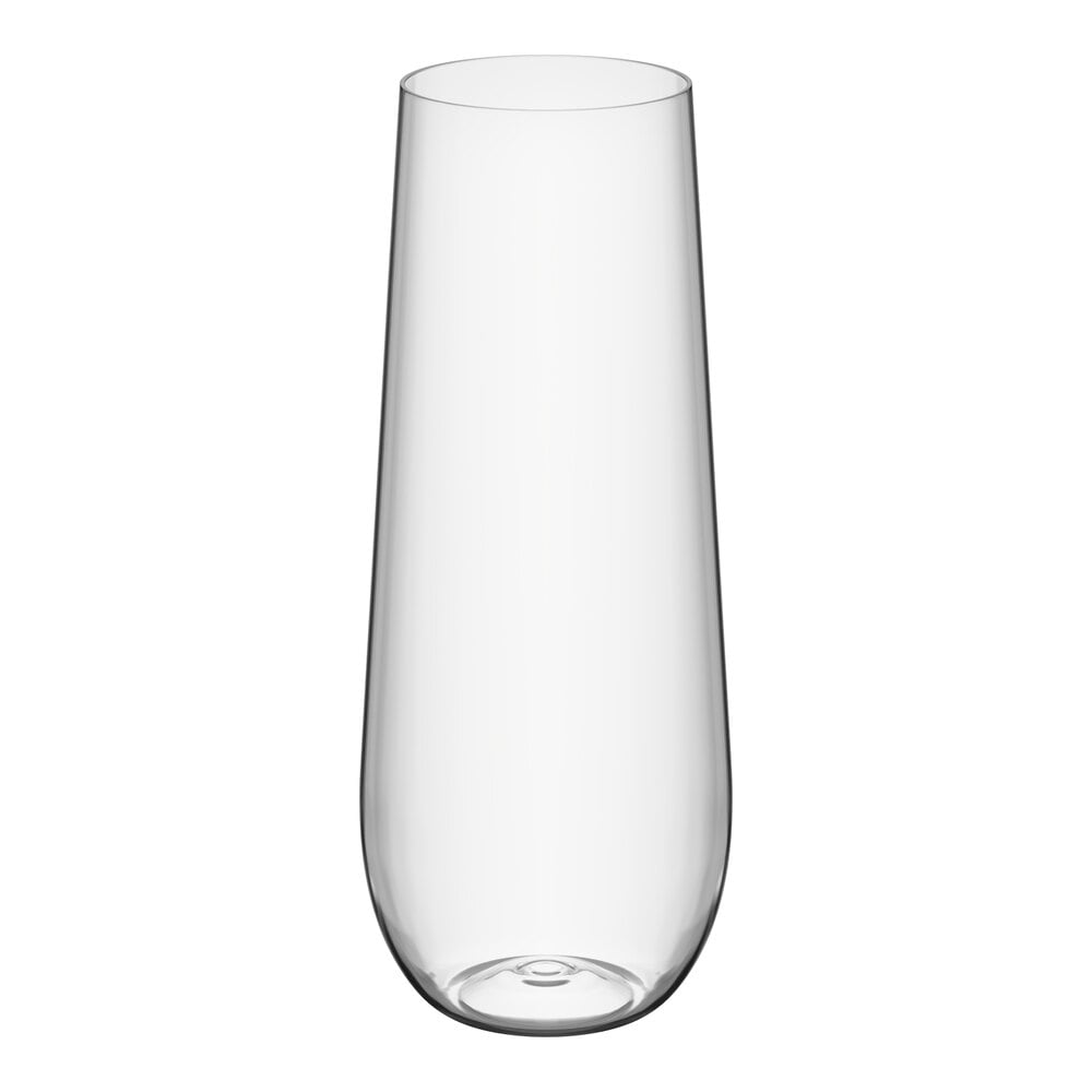 Visions 9 oz. Clear Plastic Stemless Champagne Flute - 64/Case