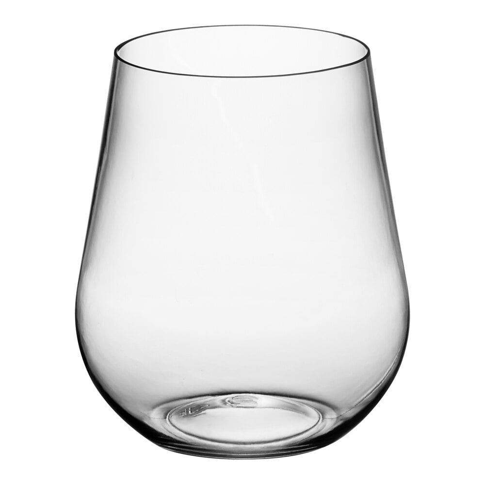 Visions 20 oz. Heavy Weight Clear Plastic Stemless Wine Glass - 64/Case