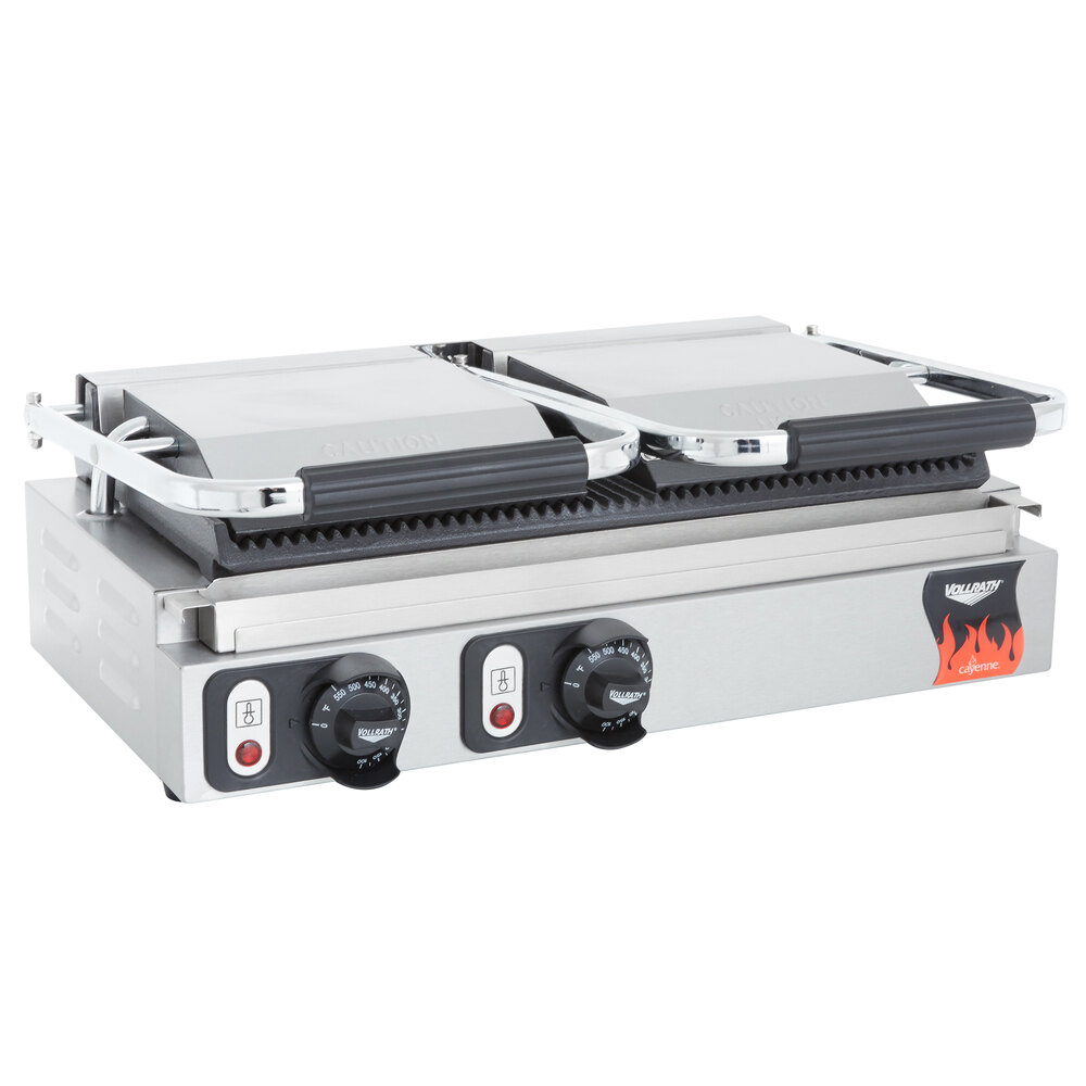 Vollrath 40795 Dual Grooved Panini Grill 19" x 9 1/8"