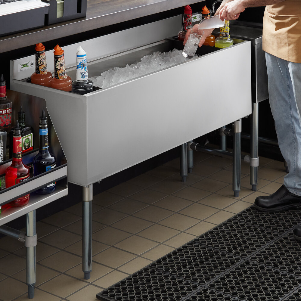 Regency 21 x 42 Underbar Ice Bin with 10 Circuit Post-Mix Cold Plate and  Bottle Holders