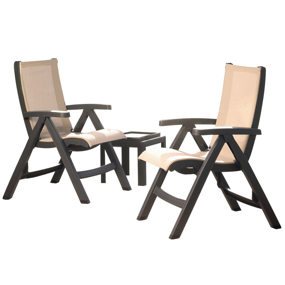 Grosfillex USPCT003 Jamaica Patio Table and Chairs Set