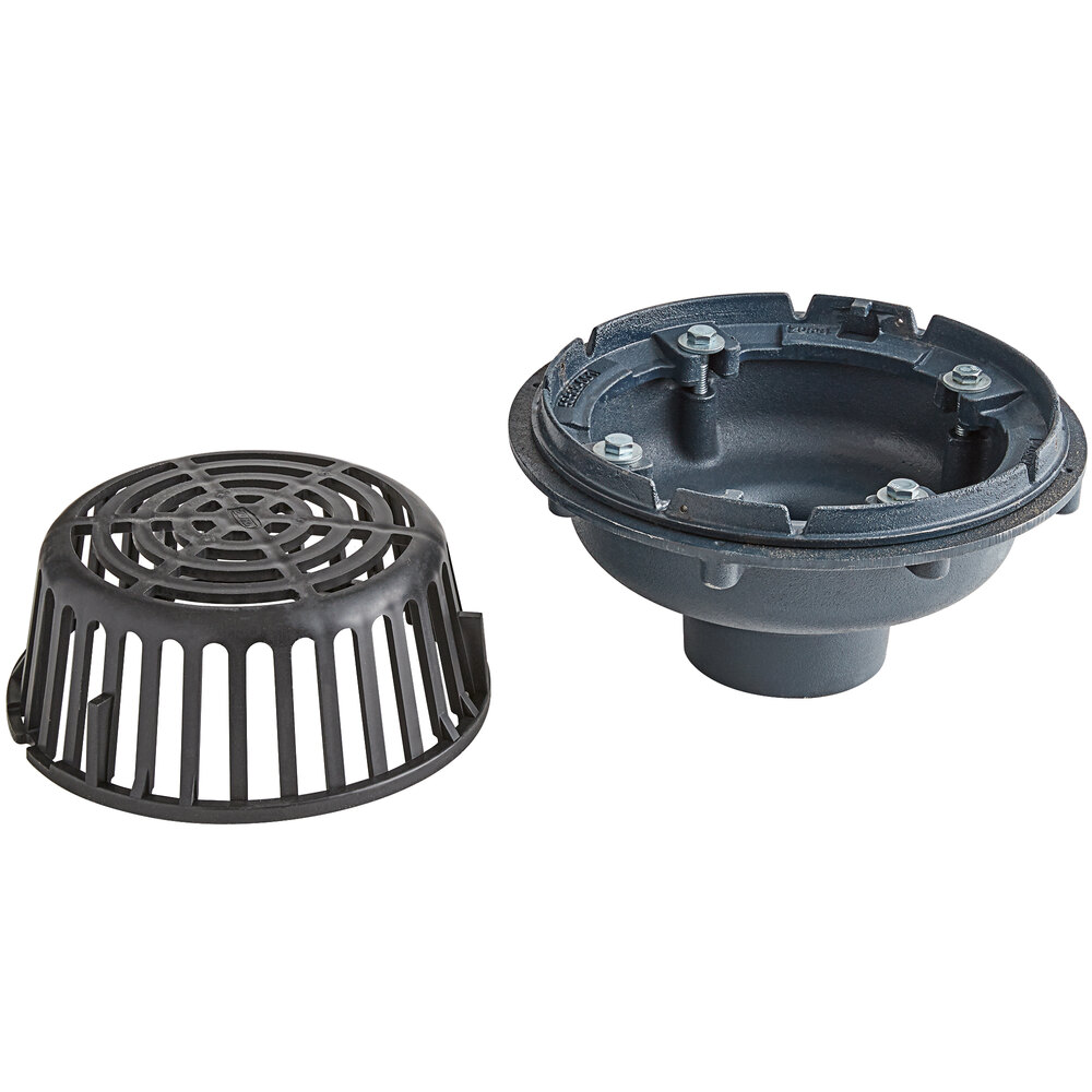Zurn P1214NH 12" Cast Iron Roof Drain Body with 4" NoHub Outlet