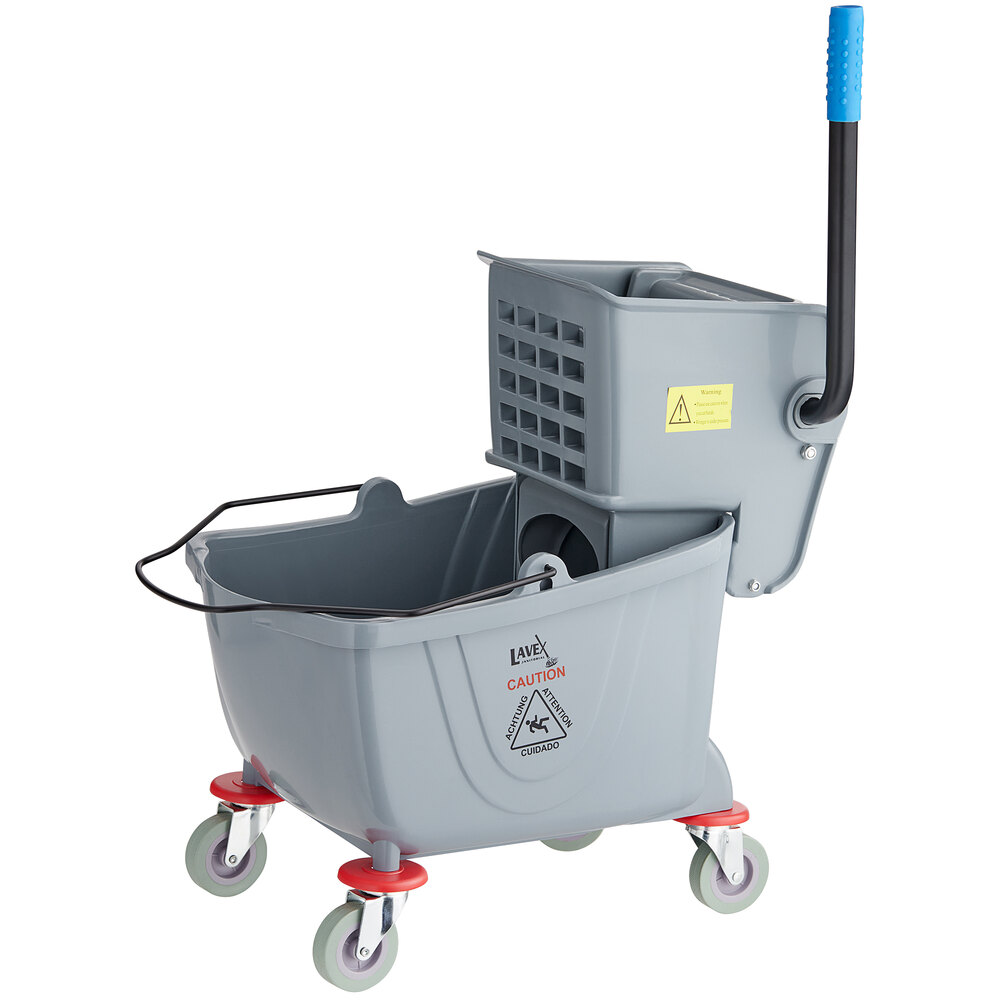 Galvanised Coloured Metal Heavy Duty Mop Bucket With Metal Wringer And Handle 