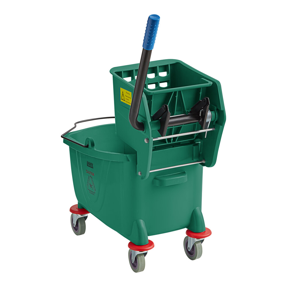 26 Qt. Green Mop Bucket and Side Press Wringer Combo