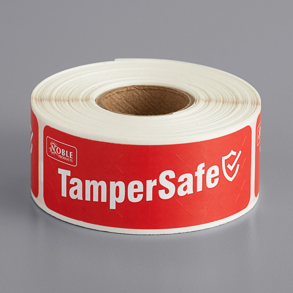 TamperSafe 1" x 3" Customizable Red Paper TamperEvident Label 250/Roll