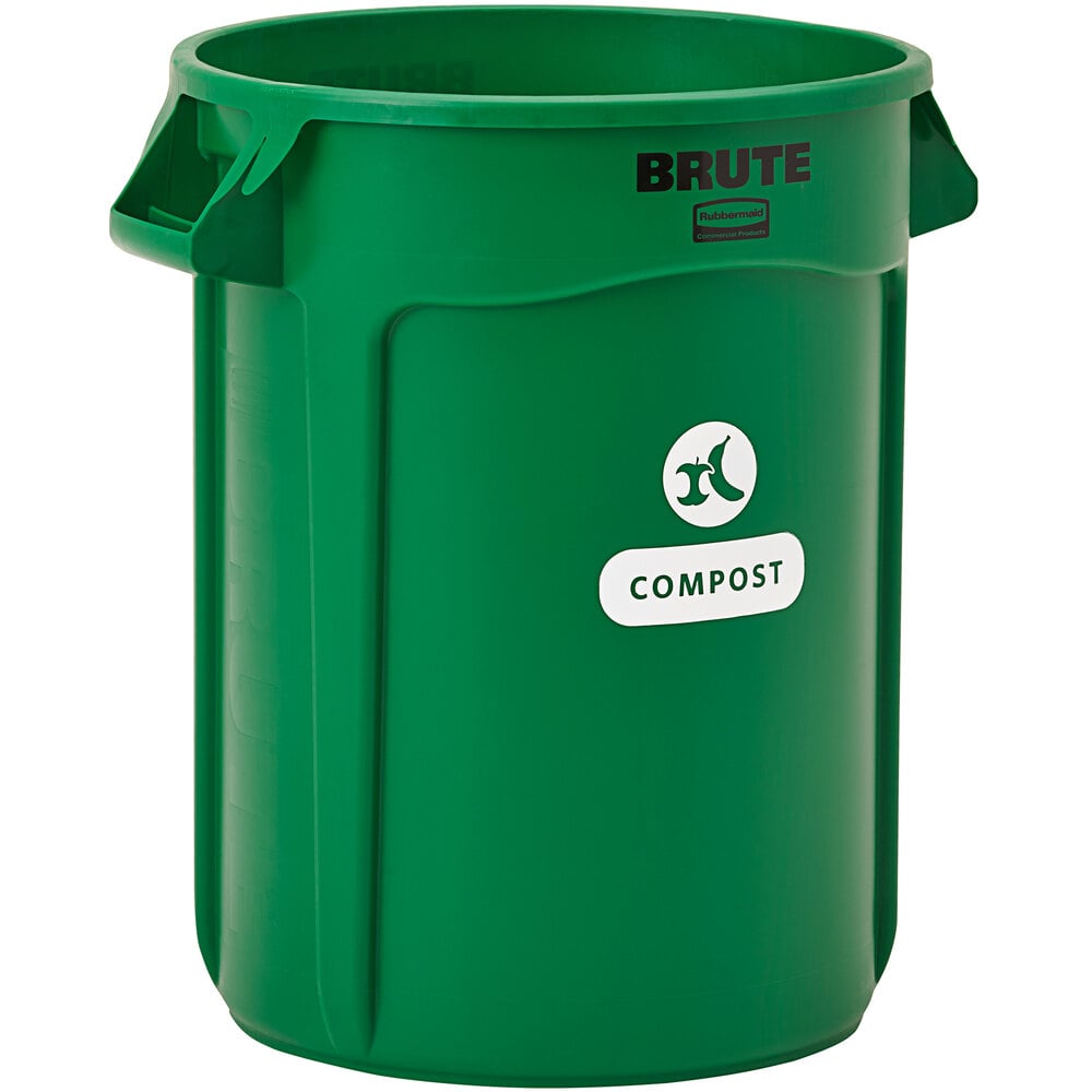 Rubbermaid 2060854 Brute 32 Gallon Green Compost Bin