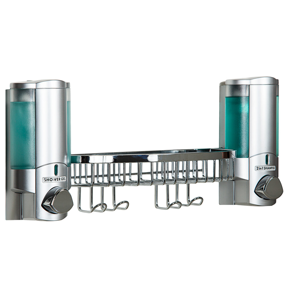 Dispenser Amenities 3624414BSK Aviva 20 oz. Chrome 2Chamber Wall
