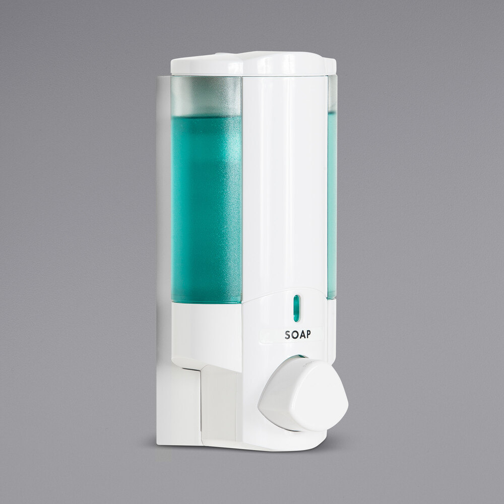 Dispenser Amenities 36150BKMN Aviva 10 oz. White Wall Mounted Locking