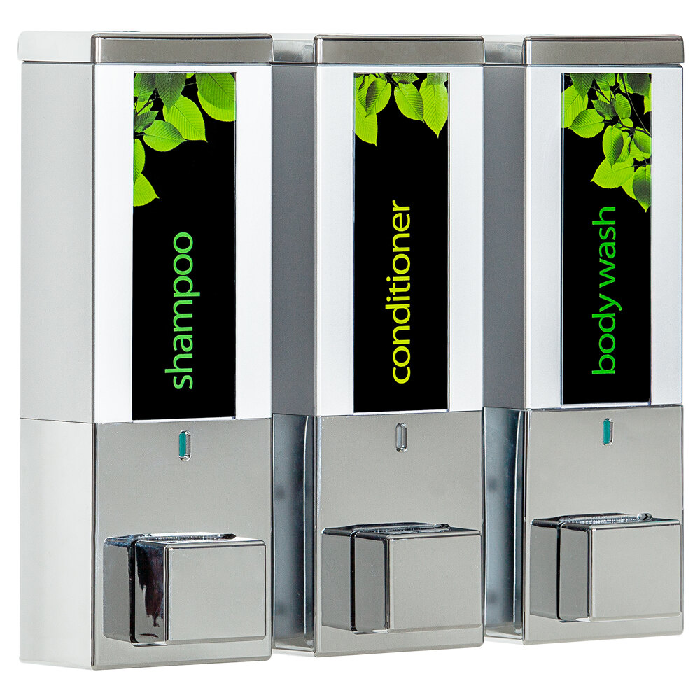 Dispenser Amenities 87344 iQon 39 oz. Chrome Wall Mounted 3Chamber