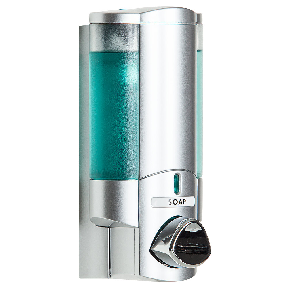 Dispenser Amenities 36134 Aviva 10 oz. Satin Silver Wall Mounted