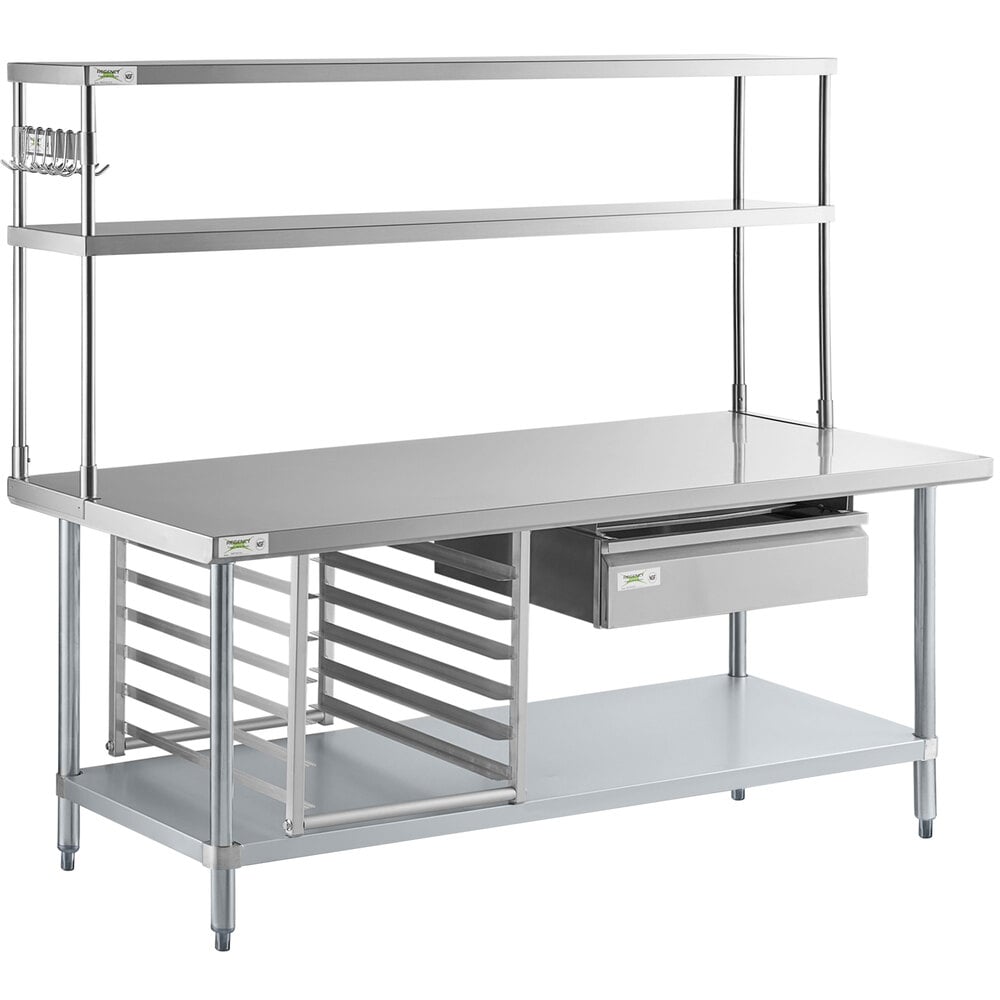 600wt3072kit Regency, Stainless Steel Work Table With Shelves And Drawers