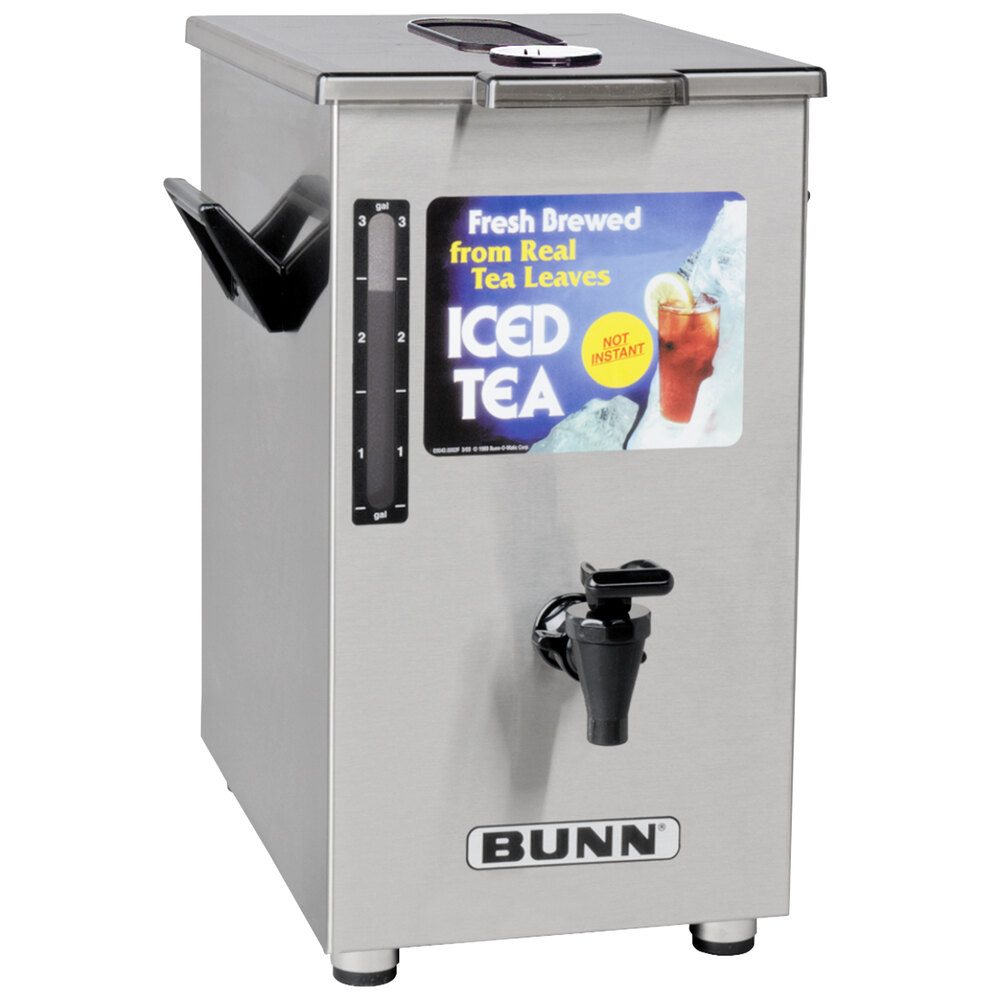 Bunn 03250.0006 TD4 4 Gallon Square Iced Tea Dispenser with BrewThrough Lid