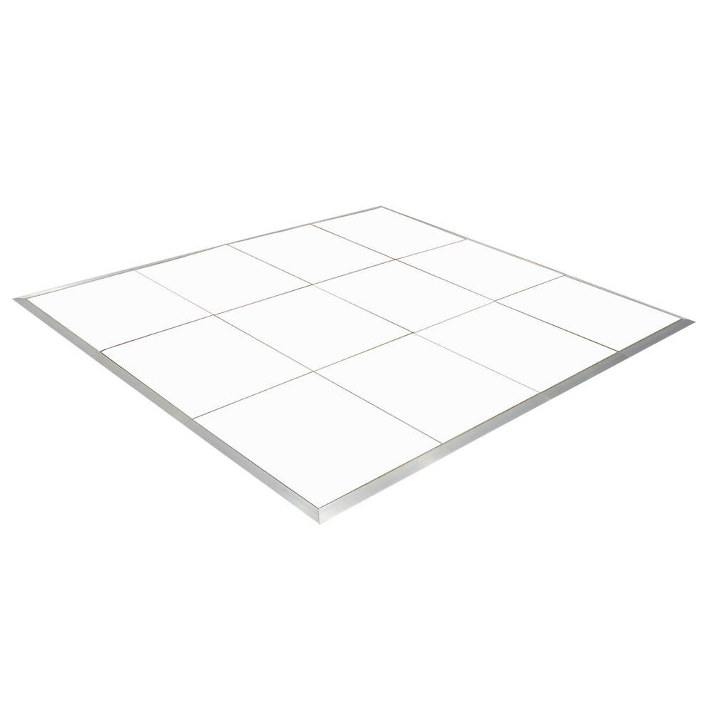 Palmer Snyder 24' x 20' White Acrylic Portable Dance Floor with Silver