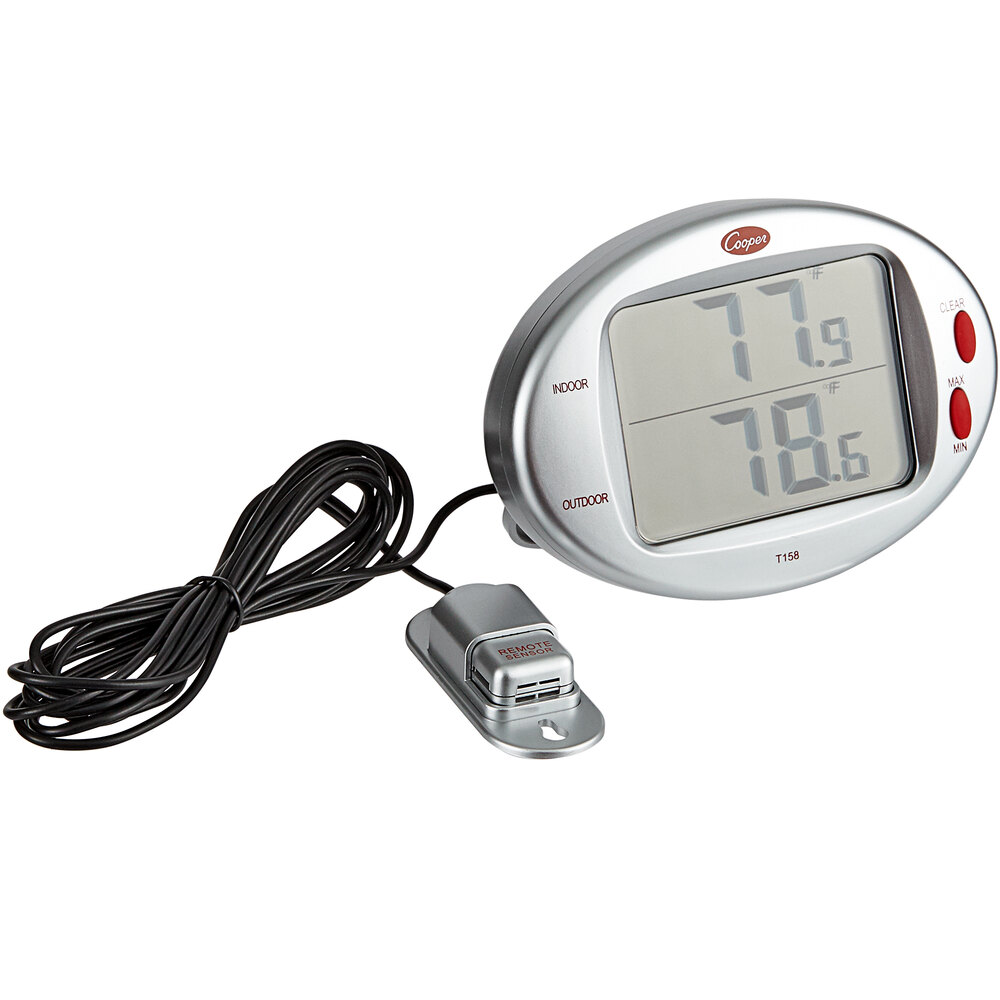 CooperAtkins T15808 Digital Indoor / Outdoor Thermometer with Remote
