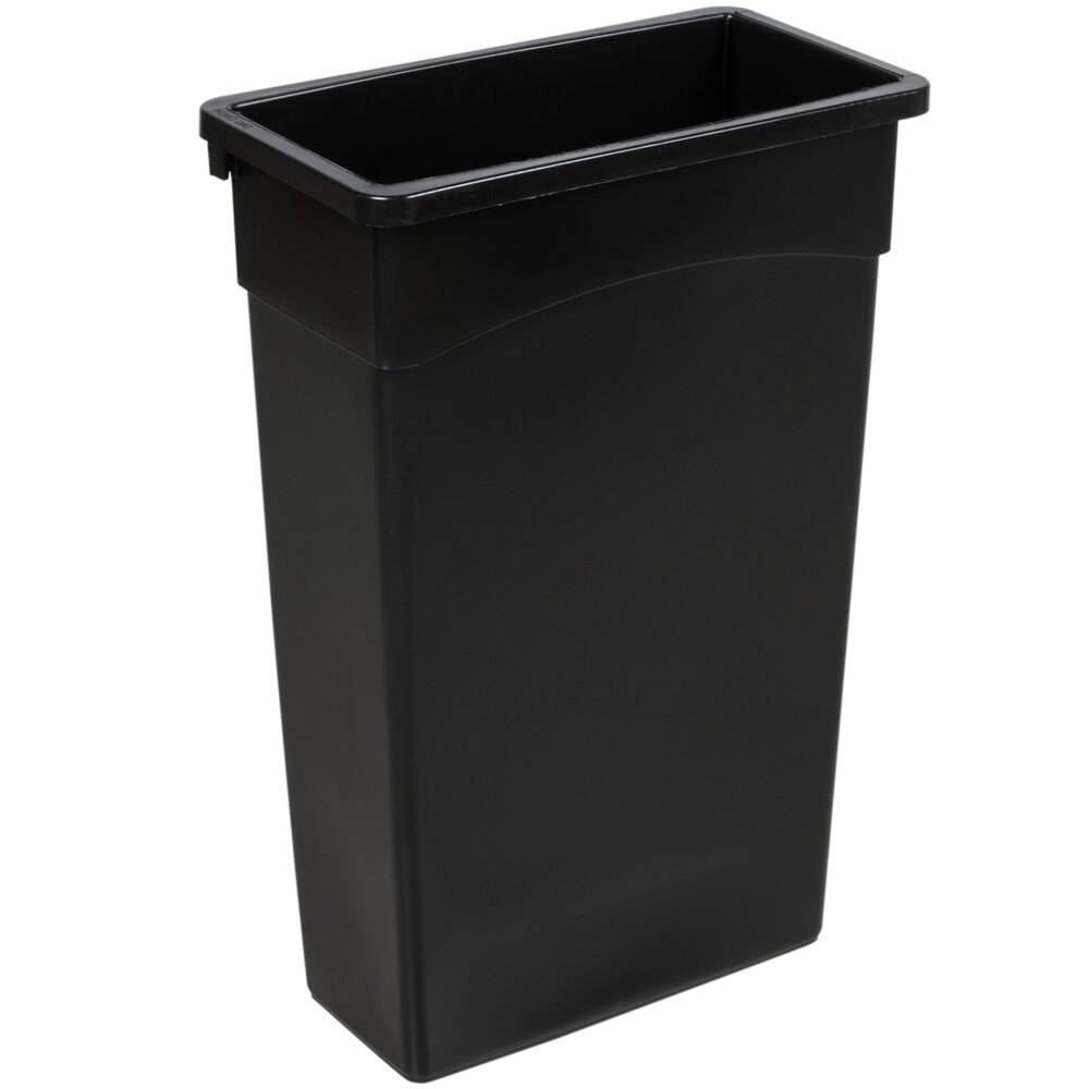 Continental 8322BK 23 Gallon Wall Hugger Black Trash Can