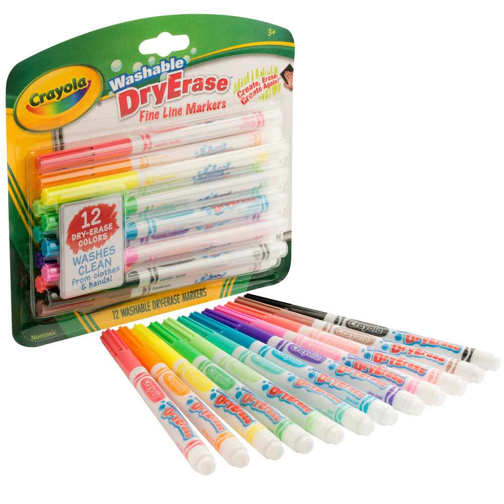 Crayola 985912 12Count Washable Fine Line Dry Erase Marker