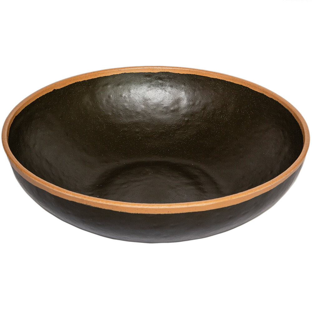 GET B320BR Pottery Market 4 Qt. Glazed Brown Melamine Bowl with Clay