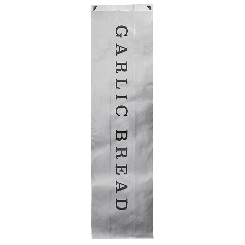 5 1/4" x 3 1/4" x 20" Garlic Bread Printed Foil Bag with Fresh Flavor