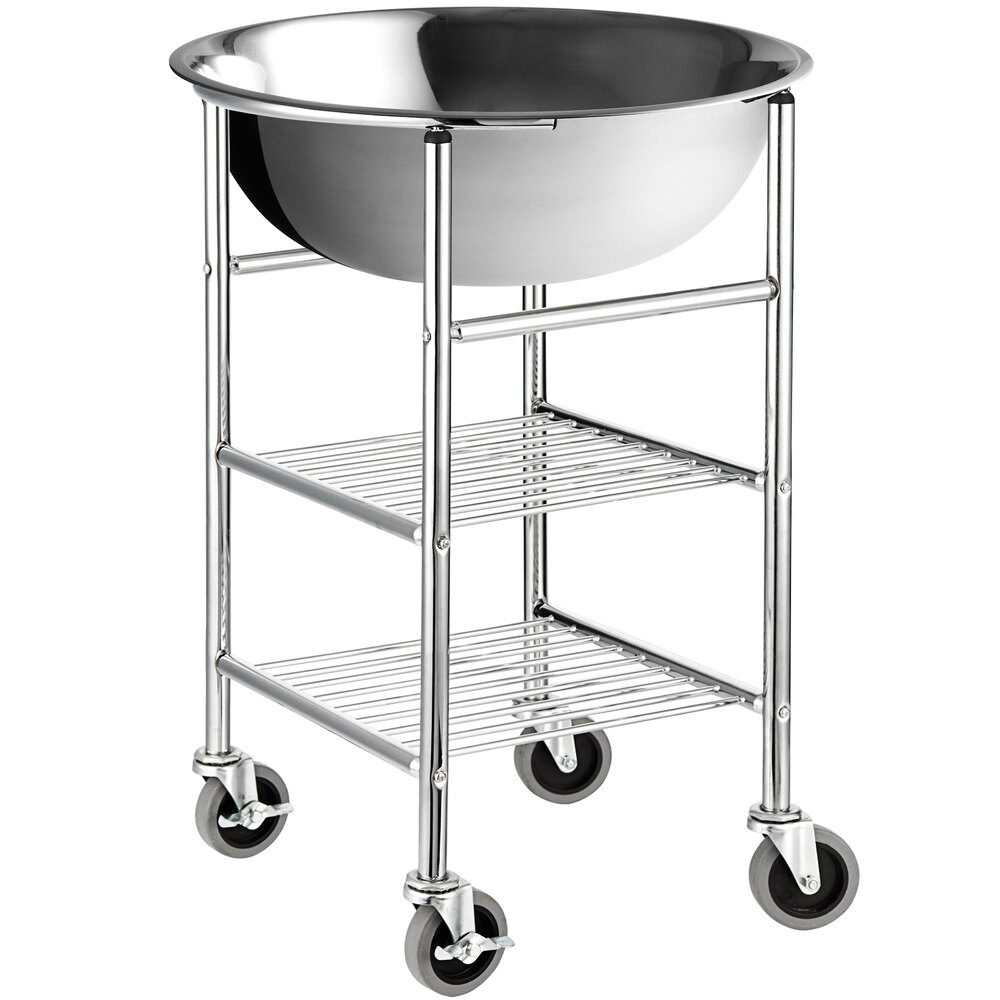 Choice 30 Qt. Standard Weight Stainless Steel Mixing Bowl and Stand