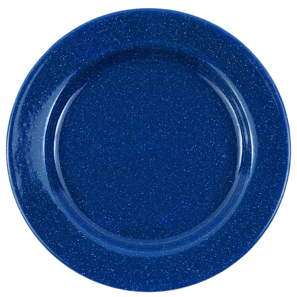 Enamelware 7 Round Appetizer Platter Blue Set of 4 