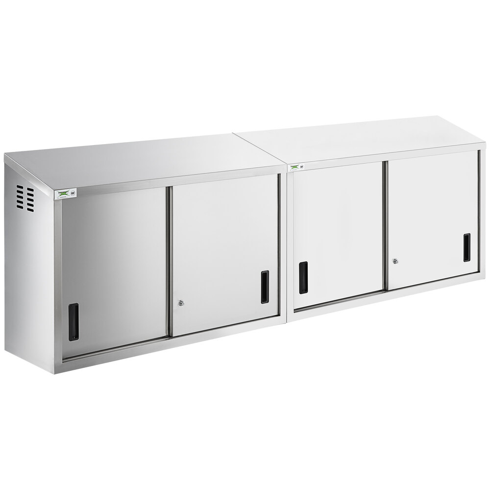 Regency 96 inch Stainless Steel Wall Cabinet with Sliding Doors