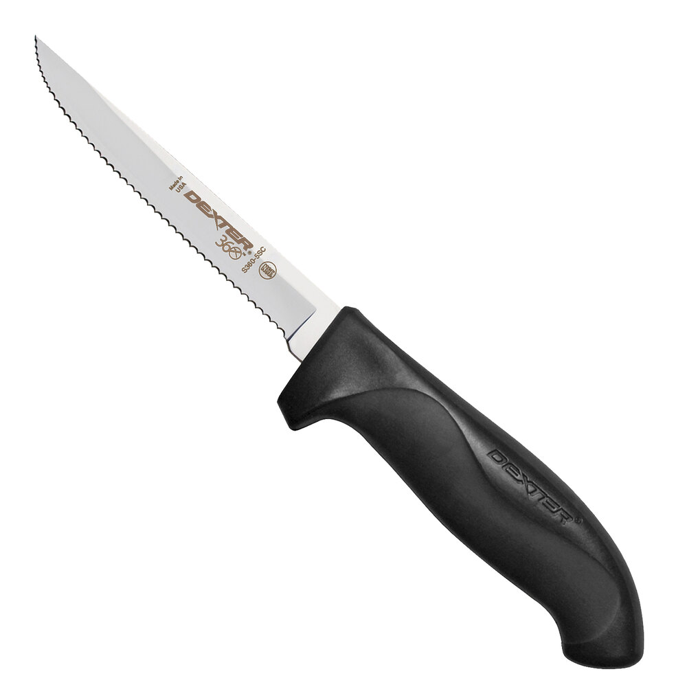DexterRussell 36003 360 Series 5" Scalloped Utility Knife with Black