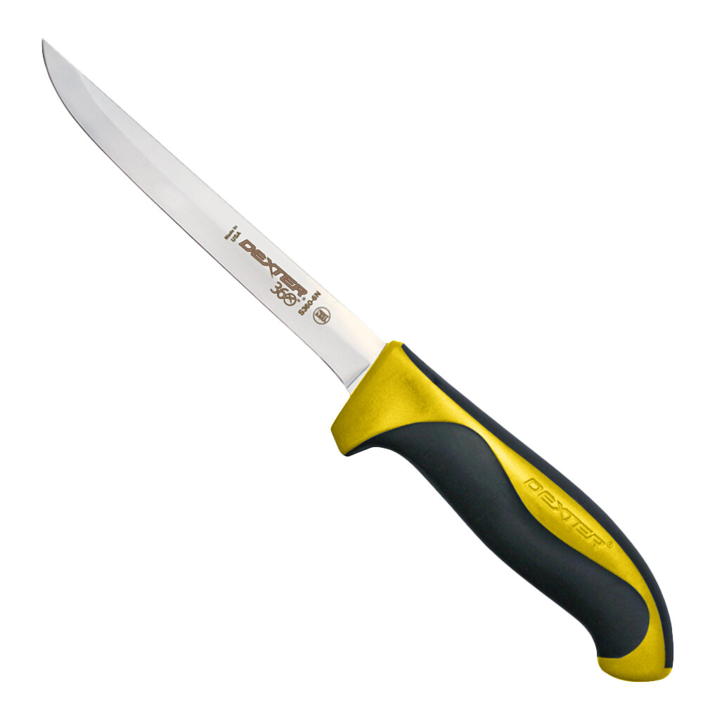 DexterRussell 36001Y 360 Series 6" Narrow Boning Knife with Yellow Handle