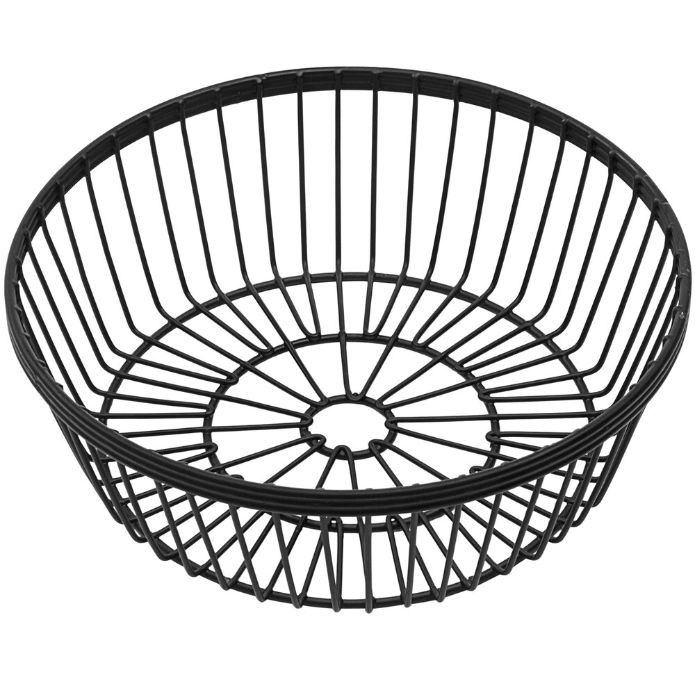 American Metalcraft WBBR80 Black Round Wire Basket 8" x 2 3/4"