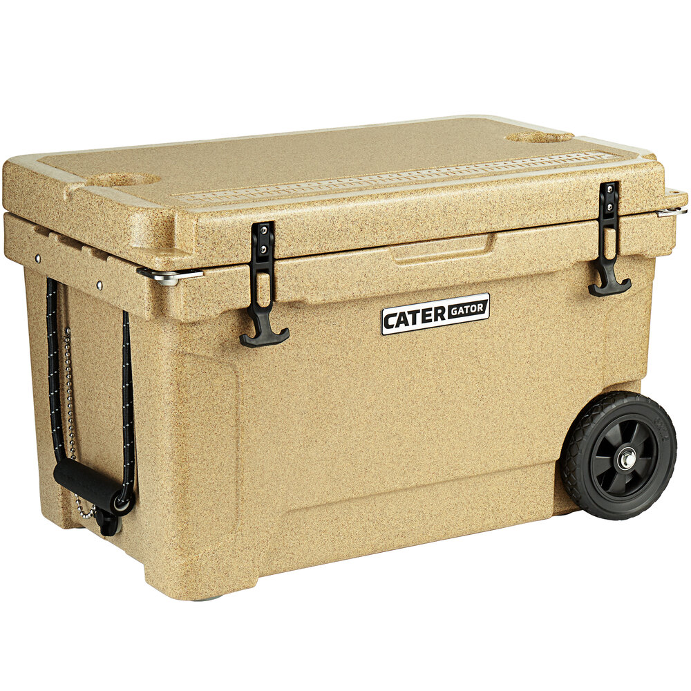 CaterGator CG45SPBW Beige 45 Qt. Mobile Rotomolded Extreme Outdoor
