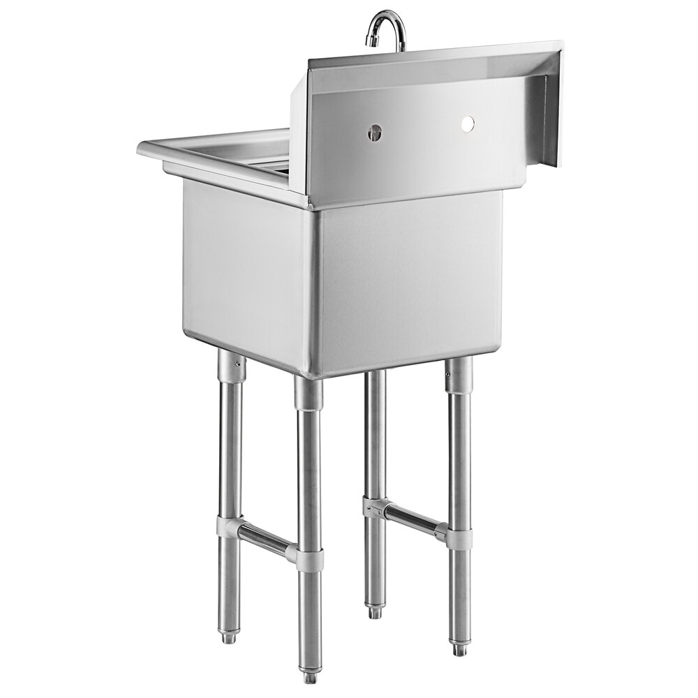 A Regency stainless steel 1 compartment sink with a faucet.