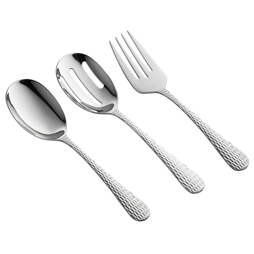 Acopa Edgeworth 6-Piece 18/8 Stainless Steel Extra Heavy Weight Serving  Utensils Set